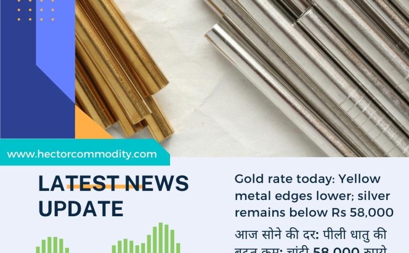 Gold rate today: Yellow metal edges lower; silver remains below Rs 58,000 UPDATE BY www.hectorcommodity.com (CALL: 8439677004/ 8755878899)