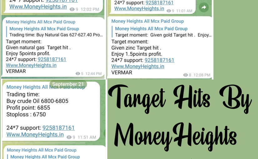 Amazing !!! Targets Hit By MoneyHeights , Get All MCX Segments Accurate Calls & Free Trial Visit // www.moneyheights.in