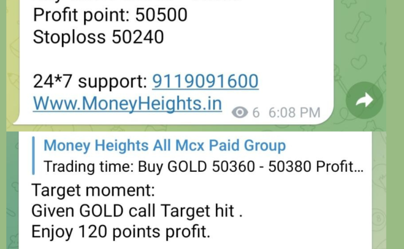 Bullion 120 Pts Call Target Hit By MoneyHeights , Get More profitable Bullion Calls / Free Trial From MCX Visit www.moneyheights.in