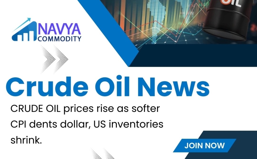 BREAKING NEWS FOR CRUDEOIL PRICES RISE AS SOFTER CPI DENTS DOLLAR UPDATE BY www.navyacommodity.com